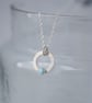 Sterling silver circle pendant with larimar gemstone - Image 3