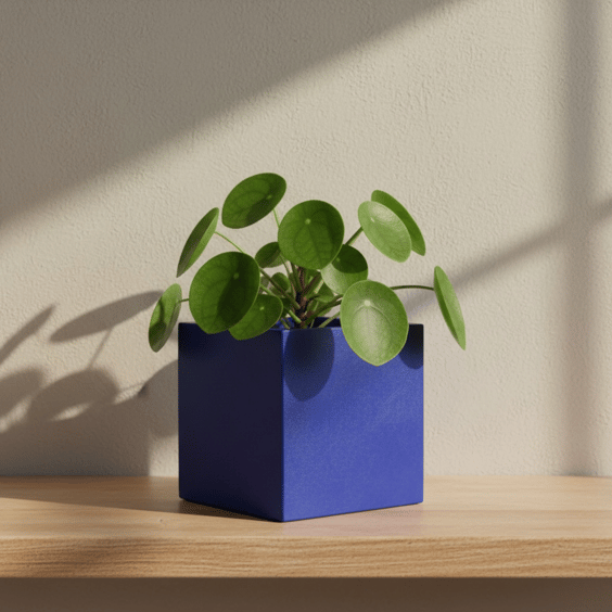 Cobalt Blue 10cm Cubed Plant Pot - Square Planter 