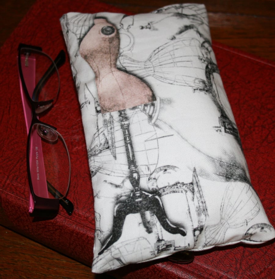 Sewing themed glasses case cover mannequin