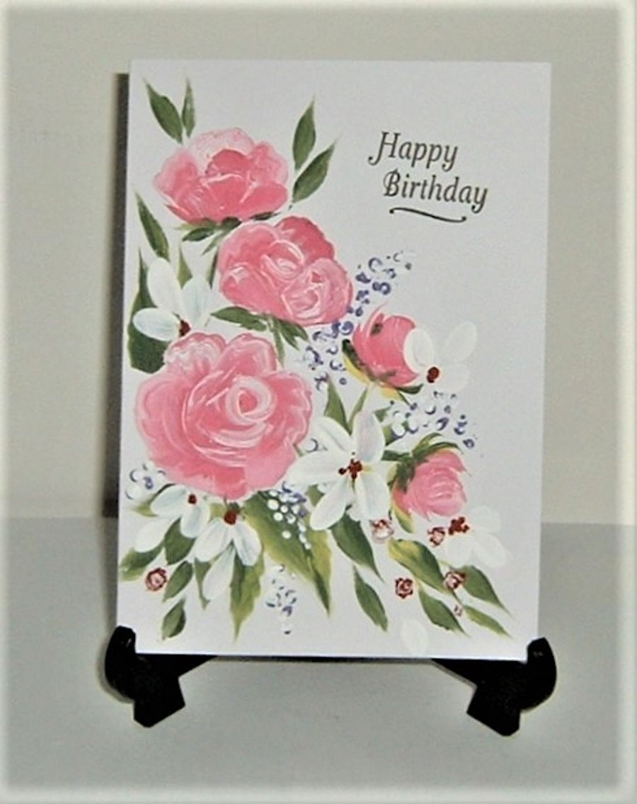 original hand painted Birthday Card ( ref F 667)