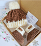 Christmas Pudding Newborn Baby Hat & Booties Set - Festive Baby Gift