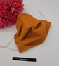 Face mask,  medium, adjustable,  3 layer, nose wire, washable in gold. - Image 6