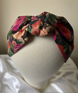 June - 40s Style Liberty Cotton Wide Floral Print Turban Headband 