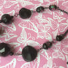 Black Chunky Bead and Chain Necklace