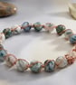 Copper Wire Wrapped Tree Agate Bangle - Image 1