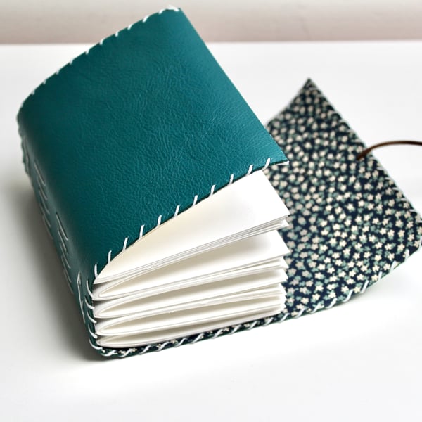Handmade Green Leather Art Journal sketchbook 