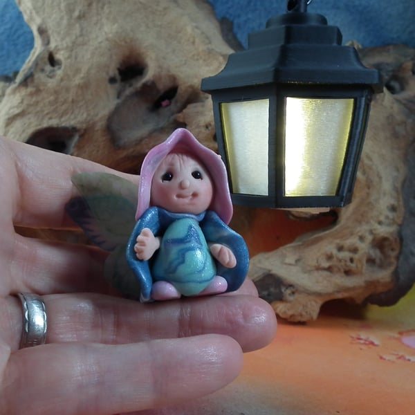 Tiny Winged Spry-Gnome 'Melody' OOAK Sculpt by Ann Galvin