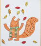 Hello Squirrel - Screenprinted Card - Image 1