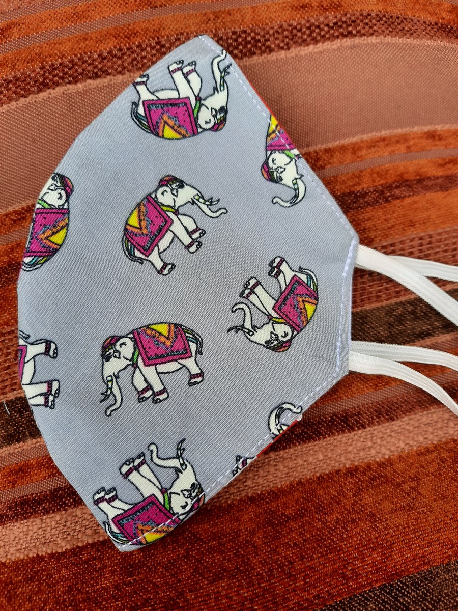 Elephant washable handmade face mask 