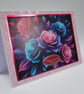 Cousin Birthday Card - Luxury Neon Rose Floral Birthday Card for Cousin - Image 9