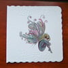 hand crafted fantasy fairy blank greetings card ( ref F 349)