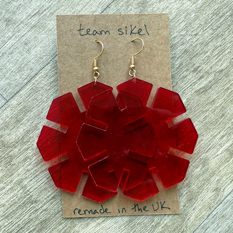 Vintage Red Octon Earrings