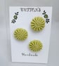Buttons Spring Green 30mm Handmade Embroidered Yorkshire Style - Image 2