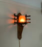 Torchiere Wall Sconce, Medieval Look, Reclaimed Wood and Ironwork - Image 6