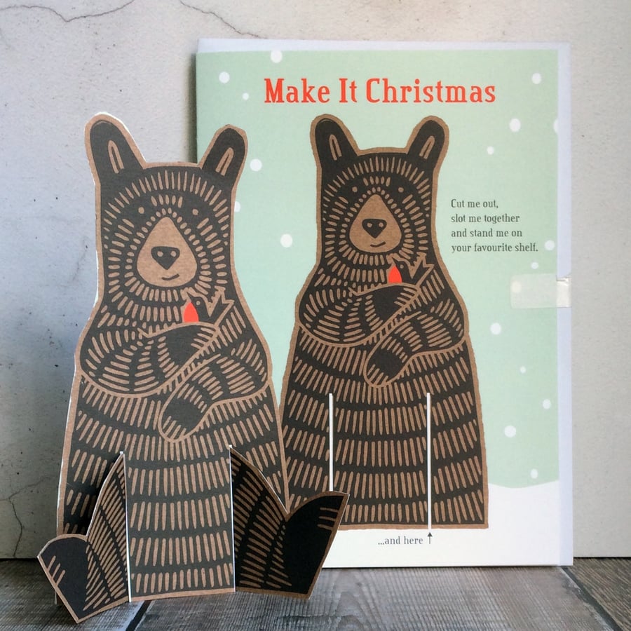Make It Christmas Cut-Out Bear Card (Last Few!)