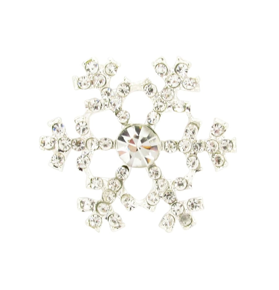 10 x Crystal Diamante Rhinestone Snowflake Embellishments Christmas Cards & Wint