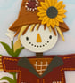 Handmade Scarecrow Birthday Card with papercraft stitching  - Image 3