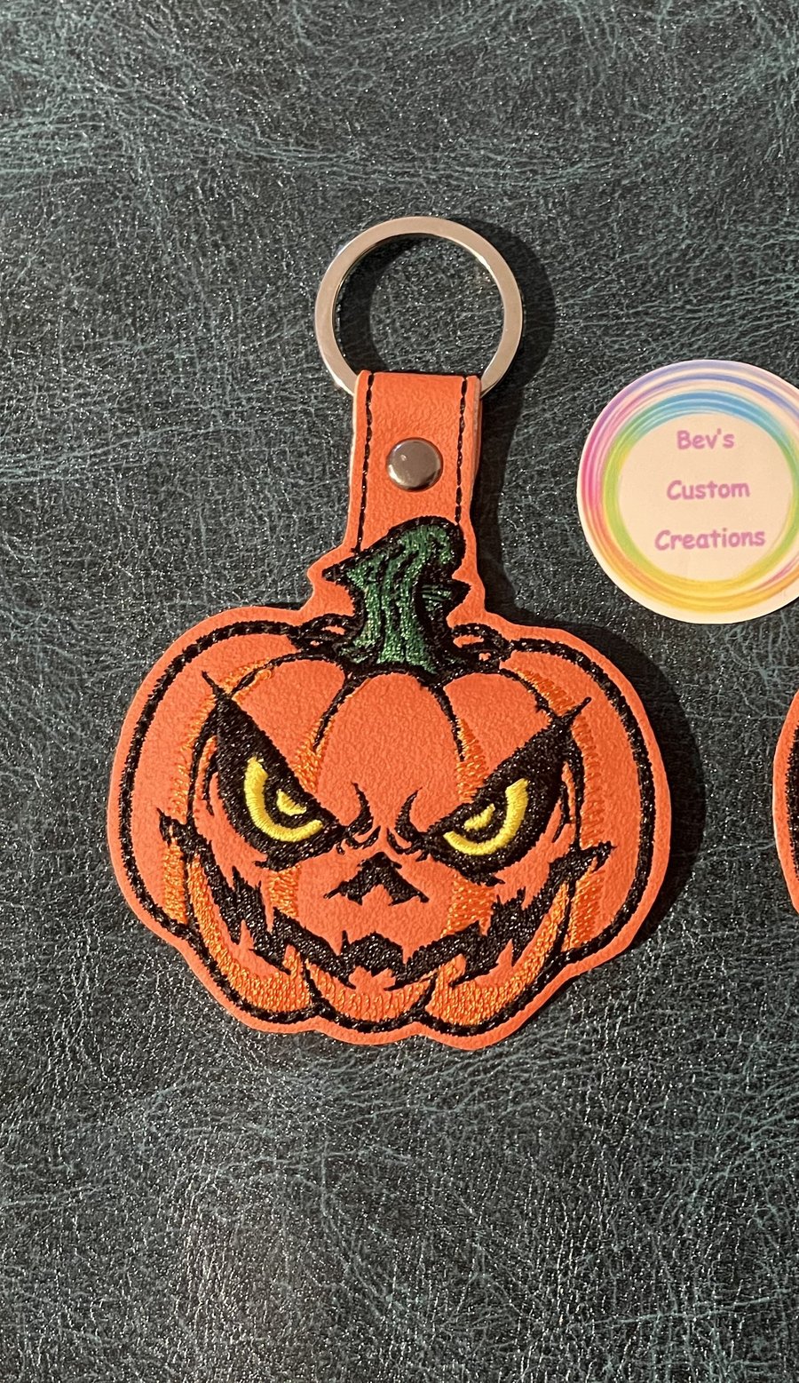 Embroidered Keyring pumpkin scart