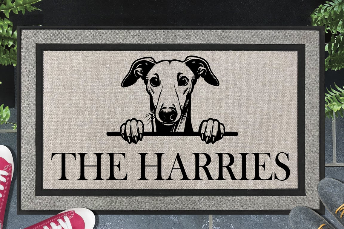 Whippet Dog Door Mat No.1 - Personalised Whippet All Weather Doormat - 45x70cm 