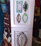 A Single Wire Leaf. Copper Gold Silver with Green Tones and White Artwork. - Image 3