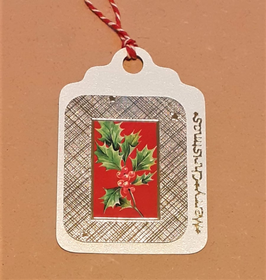 Christmas Gift Tag -Holly