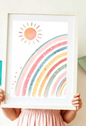 Wall Art Print – A4 Unframed –  Rainbow Poster for Girls