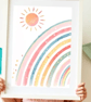 Wall Art Print – A4 Unframed –  Rainbow Poster for Girls