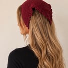 Handmade Cotton Knit Bandana, Women's Head Scarf, Organic Cotton Hair Scarf, Boh