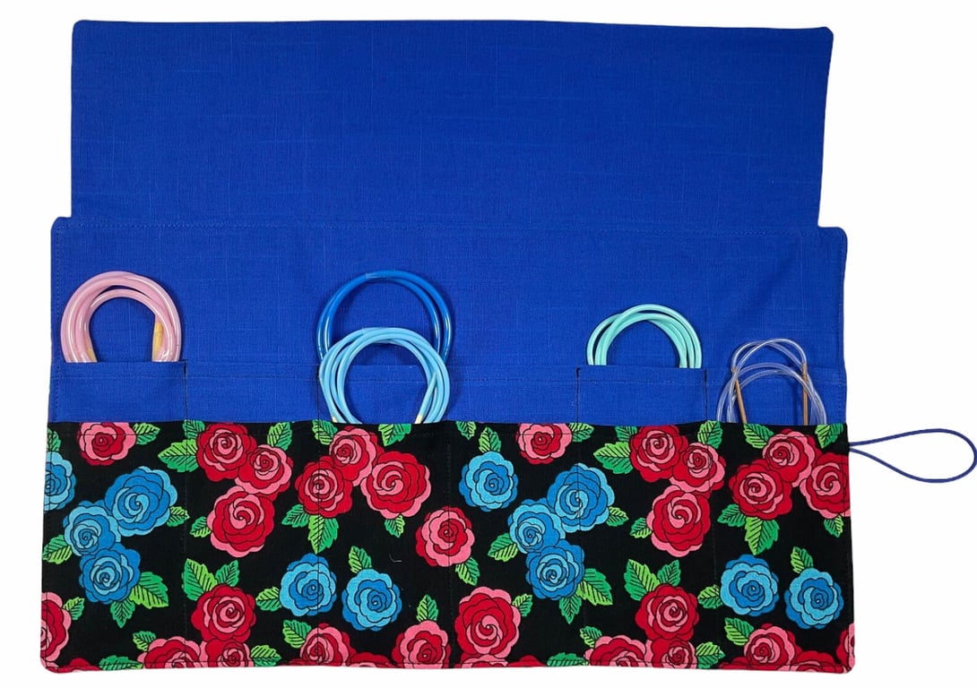 Circular needle case, floral needle case, fixed circular case, sock needles case