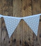 White Star & Linen Look Fabric Bunting - Image 4