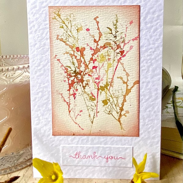 Pretty wild flowers thank you card 