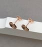 Handmade 9ct rose gold 7mm disc petal stud earrings  - Image 3