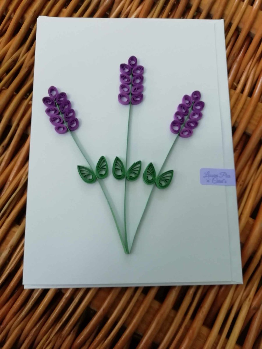 Quilled Lavender Greetings Card