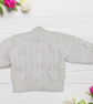 Hand Knitted Baby Cardigan White Newborn Sweater 0 to 3 Months Baby Gift - Image 9