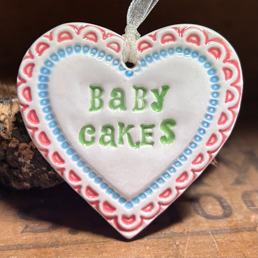 Perfectly Imperfect Small Ceramic heart decoration Baby Cakes