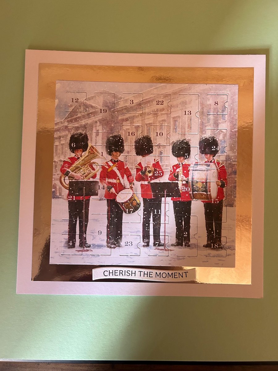 Cherish the moment Buckingham palace king musician Advent Calendar Card Handmade