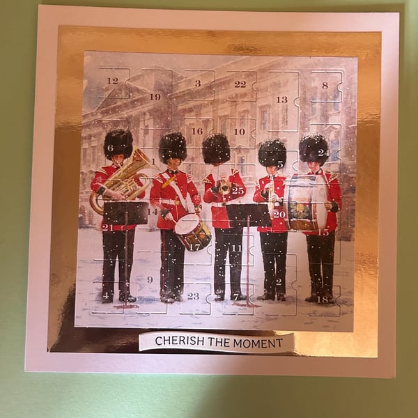 Cherish the moment Buckingham palace king musician Advent Calendar Card Handmade