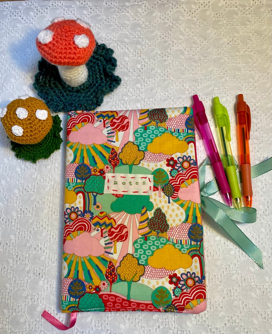 Reusable Liberty Fabric Notebook Cover and Notebook
