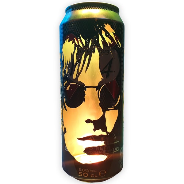 Liam Gallagher Beer Can Lantern! Oasis, Beady Eye, Pop Art Portrait Candle Lamp 