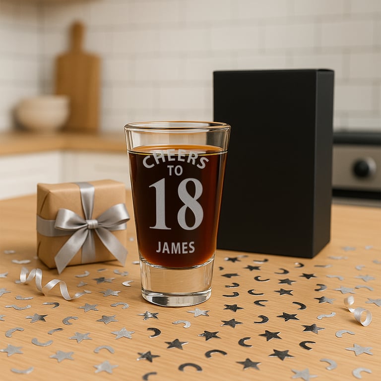 Personalised Birthday Shot Glass: ‘Cheers To (Age)’ Shot Glass, Custom Gift 