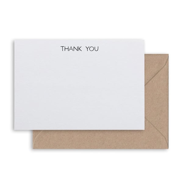 Thank You, letterpress A6 correspondence cards