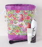 Project bag, drawstring bag, unicorns, floral - Image 5