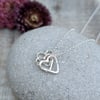 Sterling Silver Open Heart Charm Necklace