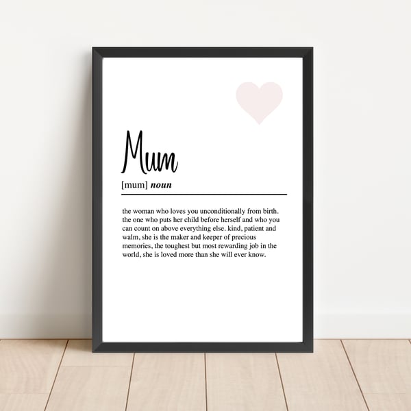 Mum definition print 