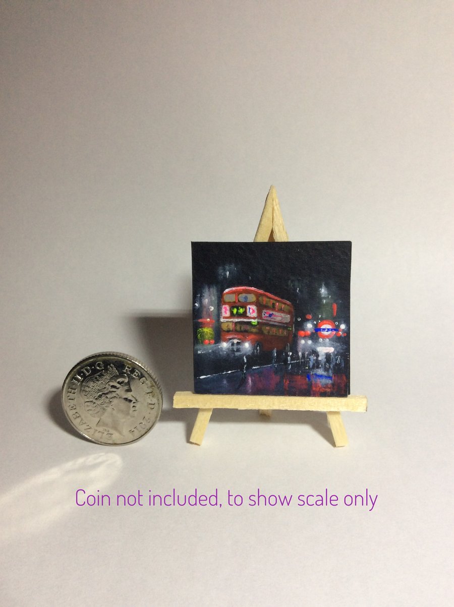 London bus mini miniature painting 