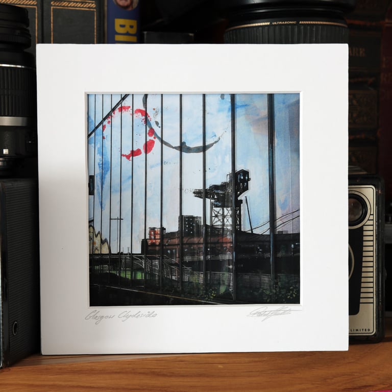 Reflections of Glasgow, Archival print 13 x 13cm in 7 x 7inch mount.