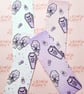 Pastel Goth Bookmark Coffin Design Glossy Lamination 4 Colours To Choose From