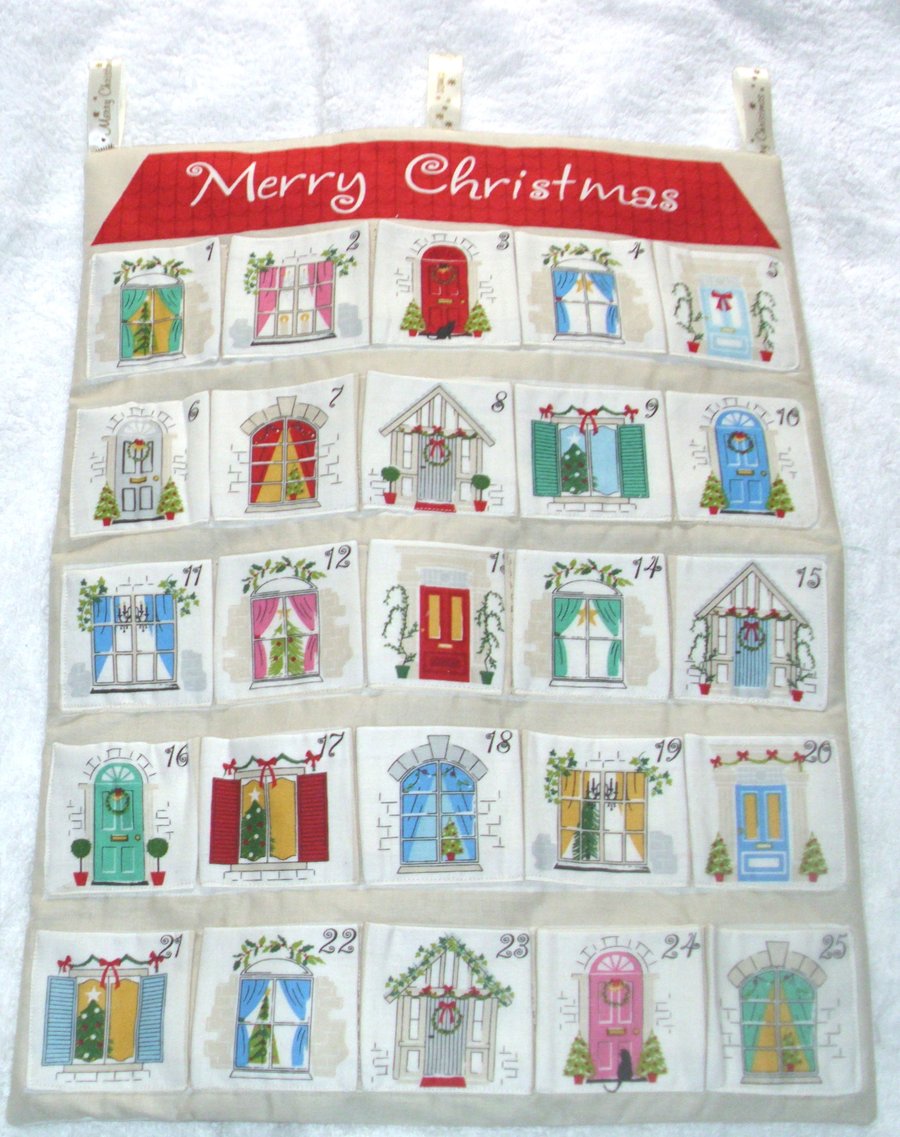 Fabric ADVENT CALENDAR . Merry Christmas Advent Calendar