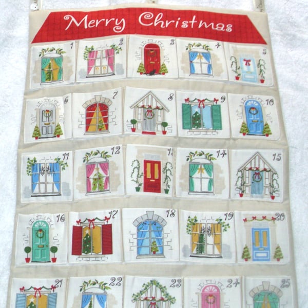 Fabric ADVENT CALENDAR . Merry Christmas Advent Calendar