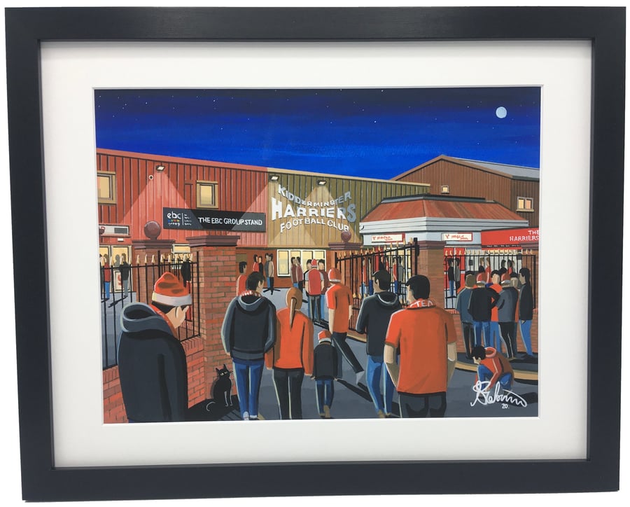 Kidderminster Harriers F.C, Aggborough Stadium, Framed Football Art Print.